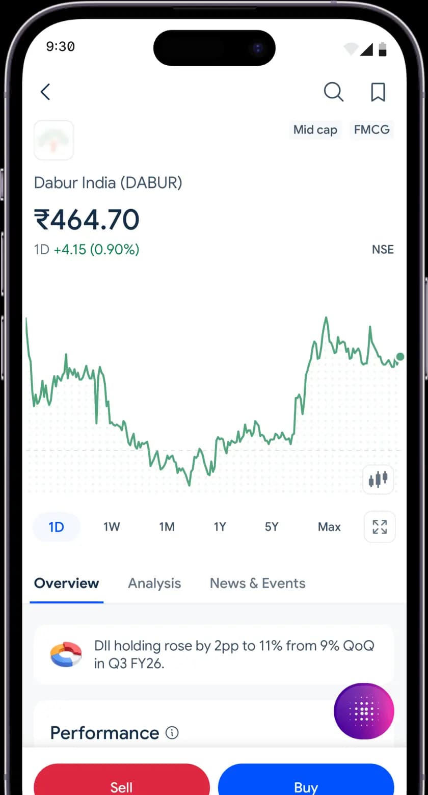 Stocks app screen 2