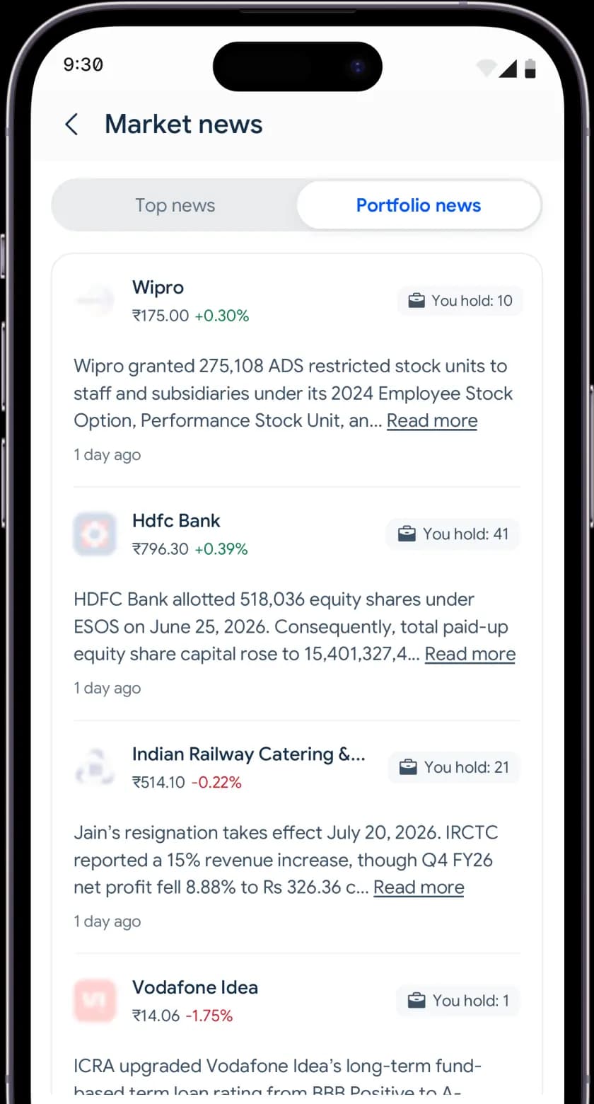 Stocks app screen 3